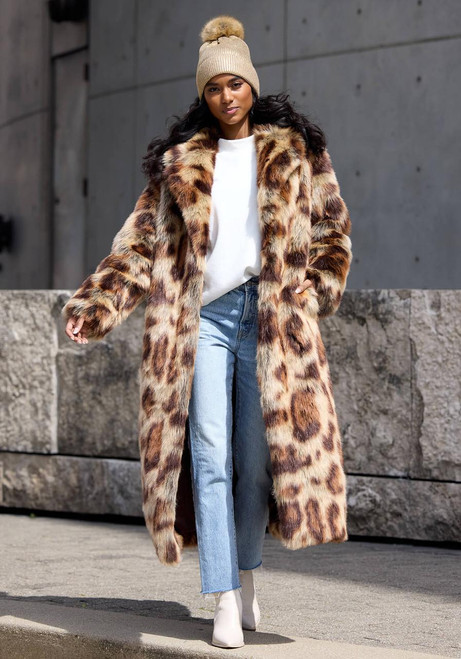Fabulous-Furs Leopard Feline Fine Faux Fur Maxi Coat  Fabulous-Furs Leopard Feline Fine Faux Fur Maxi Coat