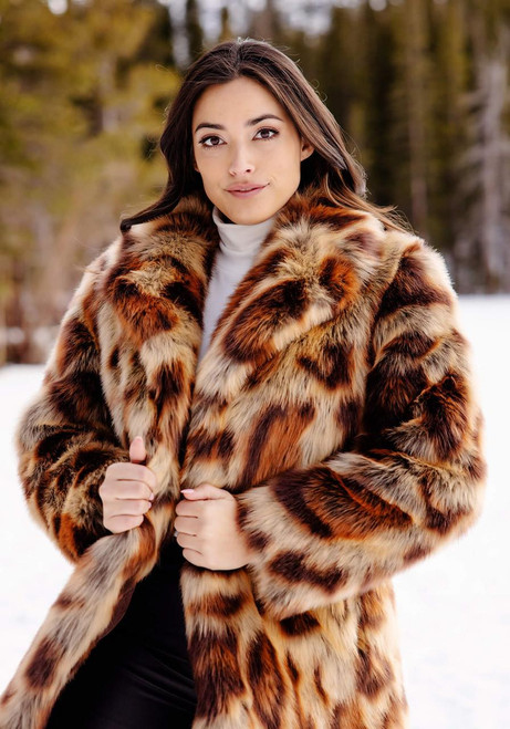 Fabulous-Furs Leopard Feline Fine Faux Fur Maxi Coat  Fabulous-Furs Leopard Feline Fine Faux Fur Maxi Coat