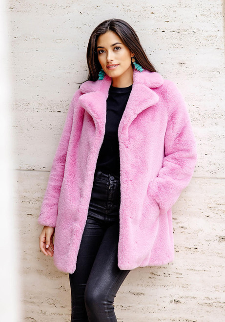 Fabulous-Furs Light Pink Faux Fur Le Mink Jacket  Fabulous-Furs Light Pink Faux Fur Le Mink Jacket