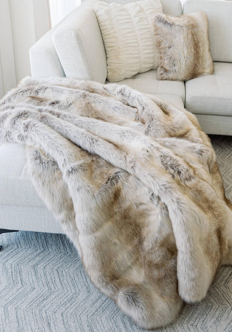 Fabulous-Furs Limited Edition Blonde Fox Faux Fur Throws  Fabulous-Furs Limited Edition Blonde Fox Faux Fur Throws