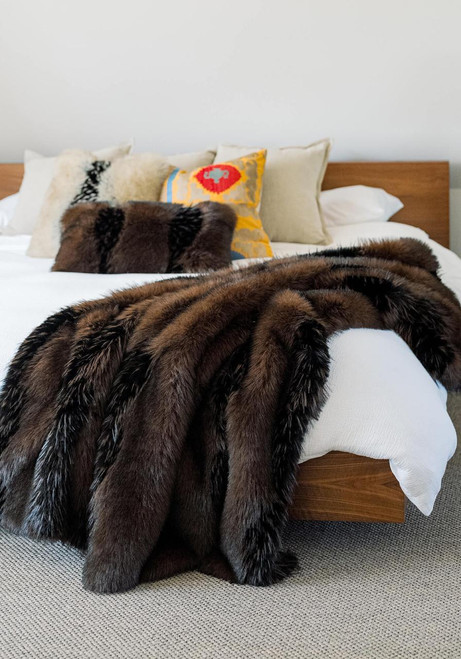 Fabulous-Furs Limited Edition Chocolate Fox Faux Fur Throws  Fabulous-Furs Limited Edition Chocolate Fox Faux Fur Throws