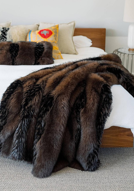 Fabulous-Furs Limited Edition Chocolate Fox Faux Fur Throws  Fabulous-Furs Limited Edition Chocolate Fox Faux Fur Throws