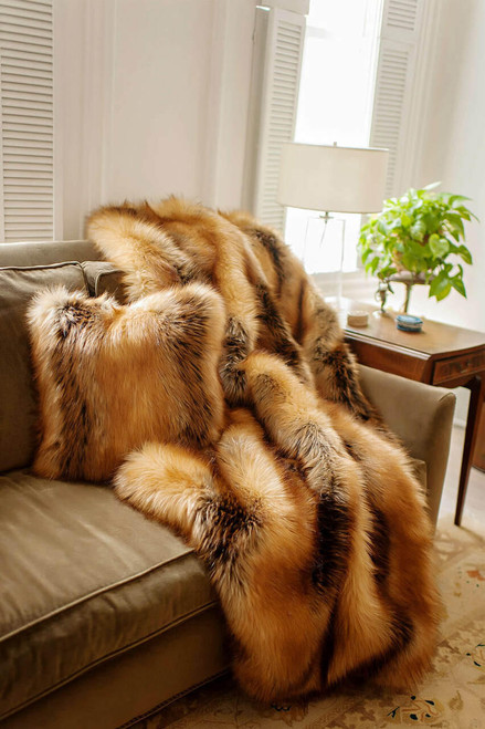 Fabulous-Furs Limited Edition Red Fox Faux Fur Throws  Fabulous-Furs Limited Edition Red Fox Faux Fur Throws