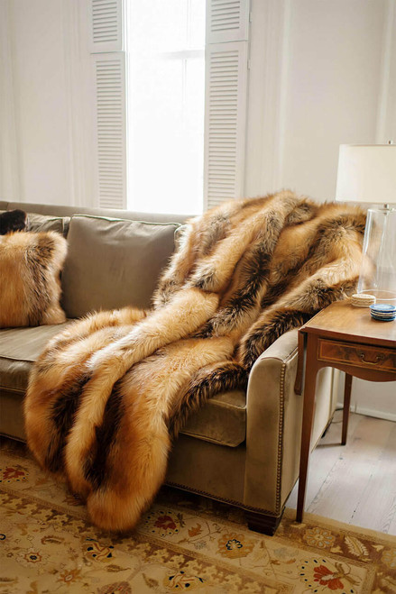 Fabulous-Furs Limited Edition Red Fox Faux Fur Throws  Fabulous-Furs Limited Edition Red Fox Faux Fur Throws