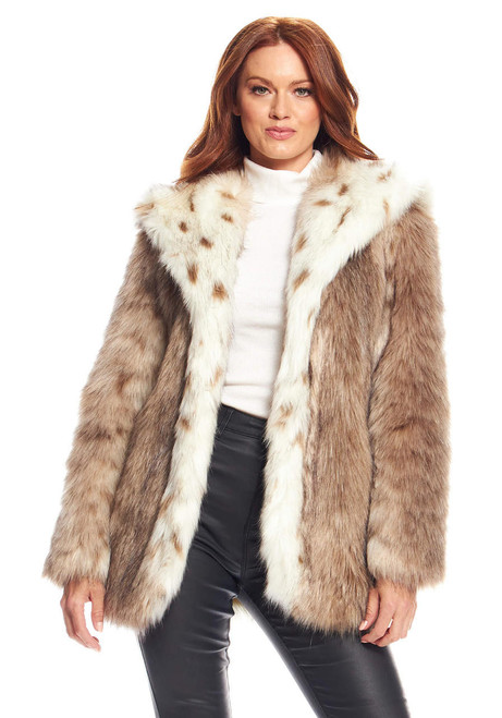 Fabulous-Furs Lynx Faux Fur Hooded Coat  Fabulous-Furs Lynx Faux Fur Hooded Coat