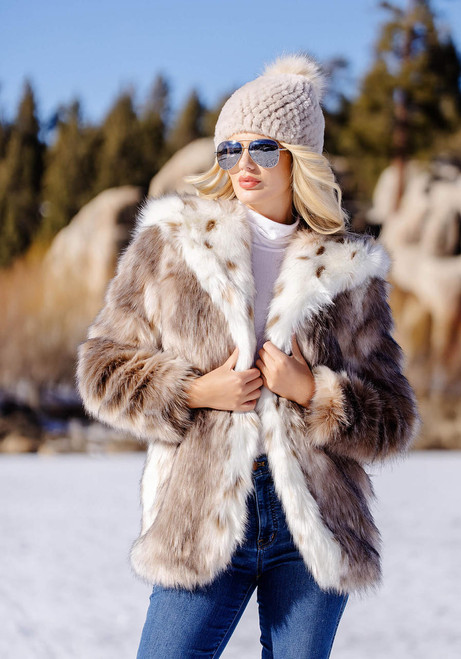 Fabulous-Furs Lynx Faux Fur Hooded Coat  Fabulous-Furs Lynx Faux Fur Hooded Coat