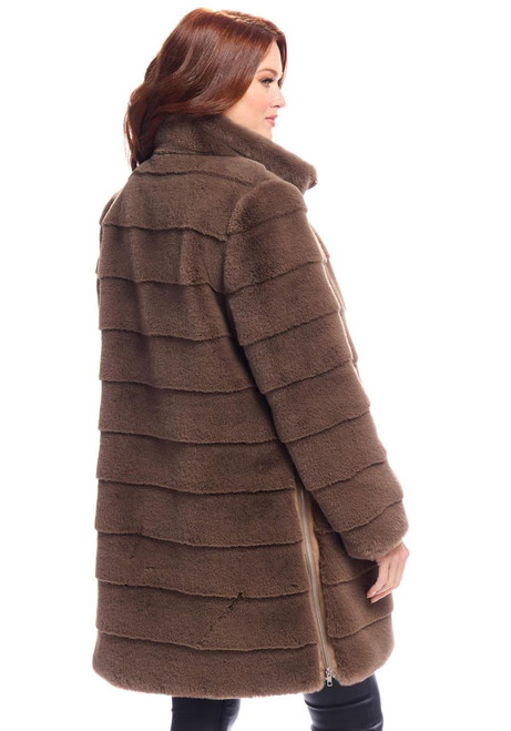 Fabulous-Furs Mocha Faux Fur Getaway Coat  Fabulous-Furs Mocha Faux Fur Getaway Coat