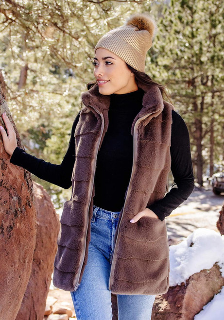 Fabulous-Furs Mocha Faux Fur Weekender Vest  Fabulous-Furs Mocha Faux Fur Weekender Vest