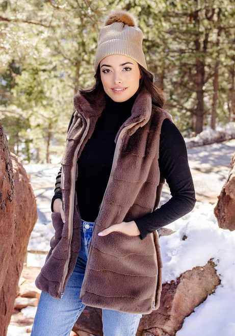 Fabulous-Furs Mocha Faux Fur Weekender Vest  Fabulous-Furs Mocha Faux Fur Weekender Vest