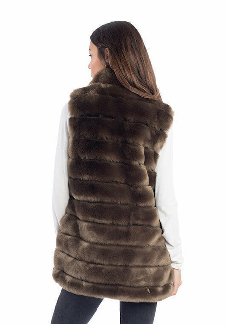 Fabulous-Furs Mocha Mink Reversible Faux Fur Zip Vest  Fabulous-Furs Mocha Mink Reversible Faux Fur Zip Vest