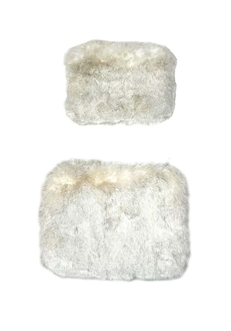 Fabulous-Furs Pearl Mink Faux Fur Travel Pouches (Set of 2)  Fabulous-Furs Pearl Mink Faux Fur Travel Pouches (Set of 2)