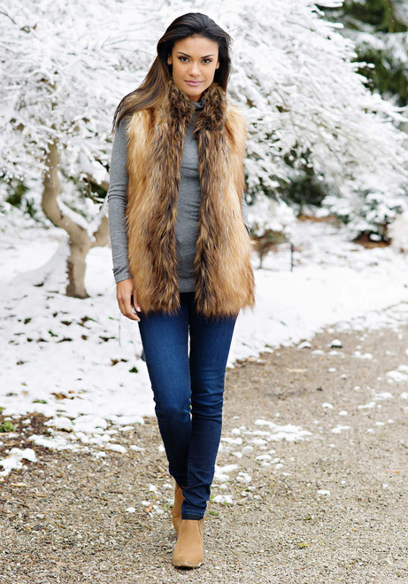 Fabulous-Furs Red Fox Faux Fur Hook Vest  Fabulous-Furs Red Fox Faux Fur Hook Vest
