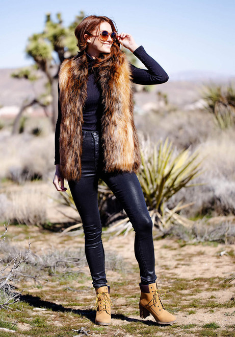 Fabulous-Furs Red Fox Faux Fur Hook Vest  Fabulous-Furs Red Fox Faux Fur Hook Vest