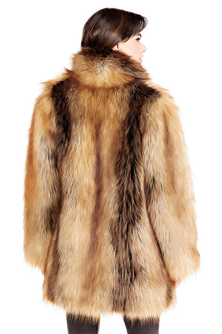 Fabulous-Furs Red Fox Faux Fur Shawl Collar Coat  Fabulous-Furs Red Fox Faux Fur Shawl Collar Coat