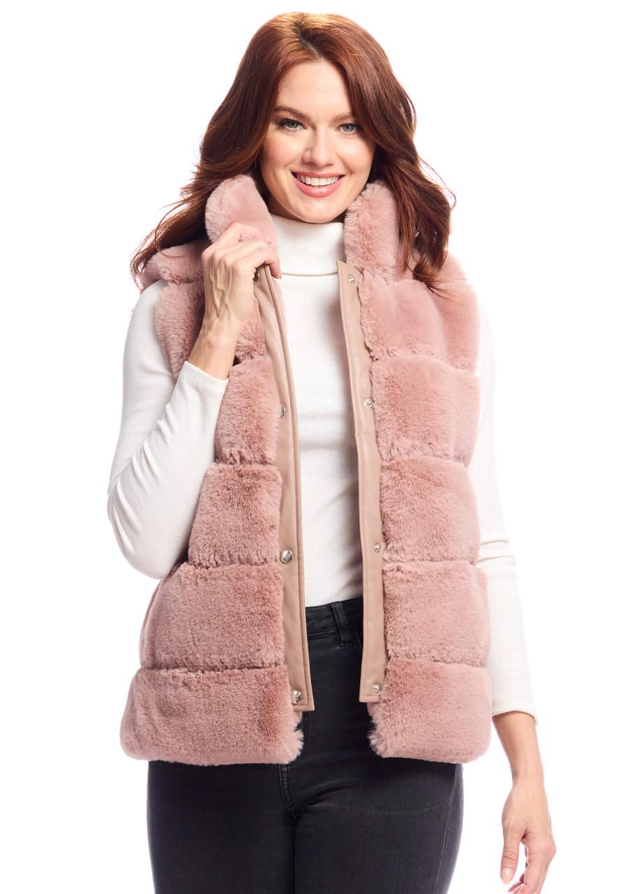 Fabulous-Furs Rosewood Faux Fur Posh Snap Vest  Fabulous-Furs Rosewood Faux Fur Posh Snap Vest