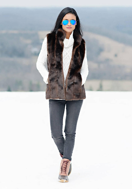 Fabulous-Furs Sable Faux Fur Hook Vest  Fabulous-Furs Sable Faux Fur Hook Vest