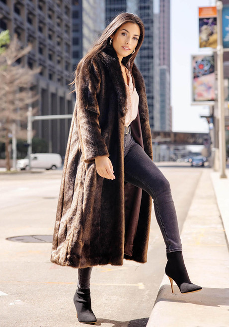 Fabulous-Furs Sable Signature Full-Length Faux Fur Coat  Fabulous-Furs Sable Signature Full-Length Faux Fur Coat