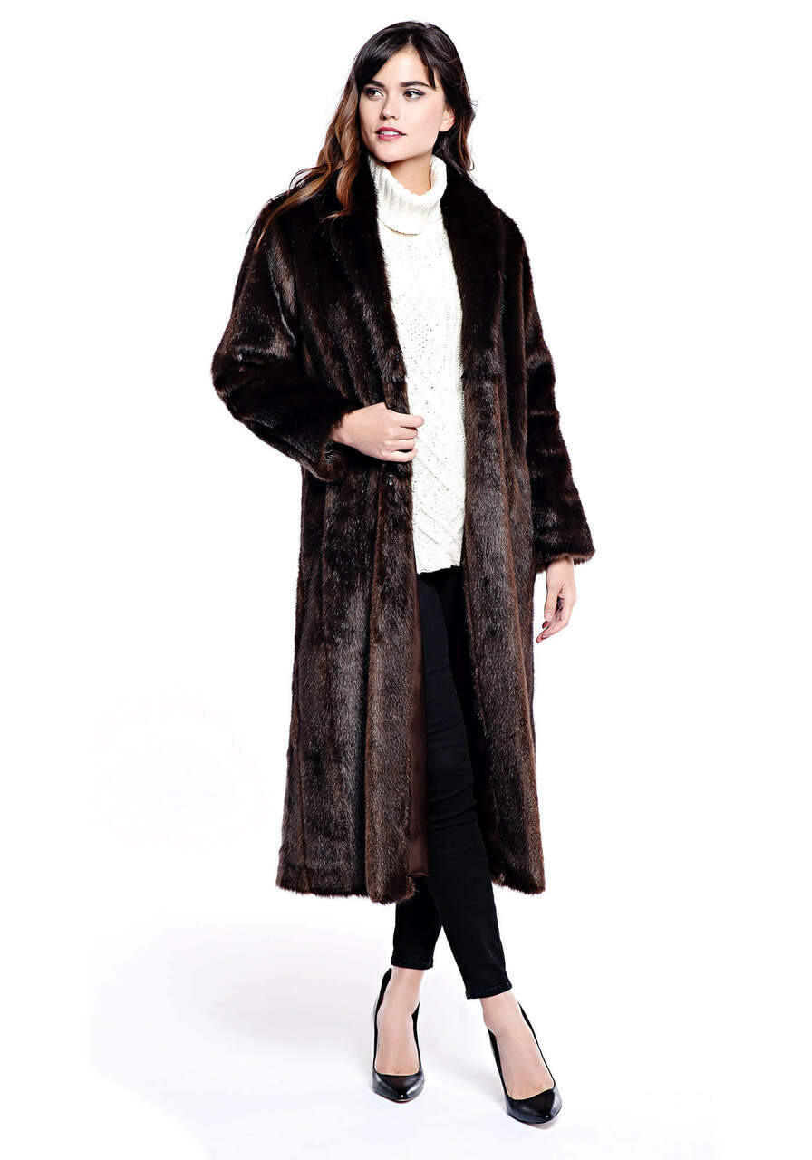 Fabulous-Furs Sable Signature Full-Length Faux Fur Coat  Fabulous-Furs Sable Signature Full-Length Faux Fur Coat