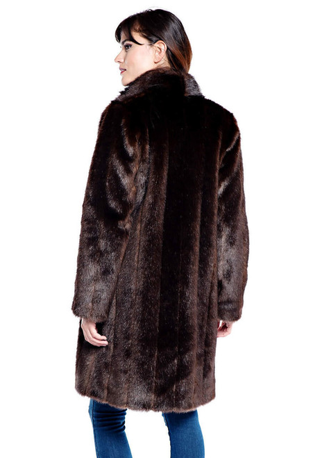 Fabulous-Furs Sable Signature Knee-Length Faux Fur Coat  Fabulous-Furs Sable Signature Knee-Length Faux Fur Coat