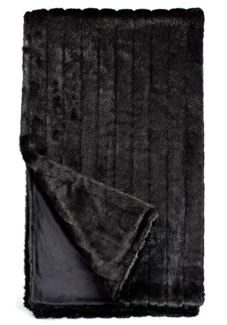 Fabulous-Furs Signature Series Black Mink Faux Fur Throws  Fabulous-Furs Signature Series Black Mink Faux Fur Throws