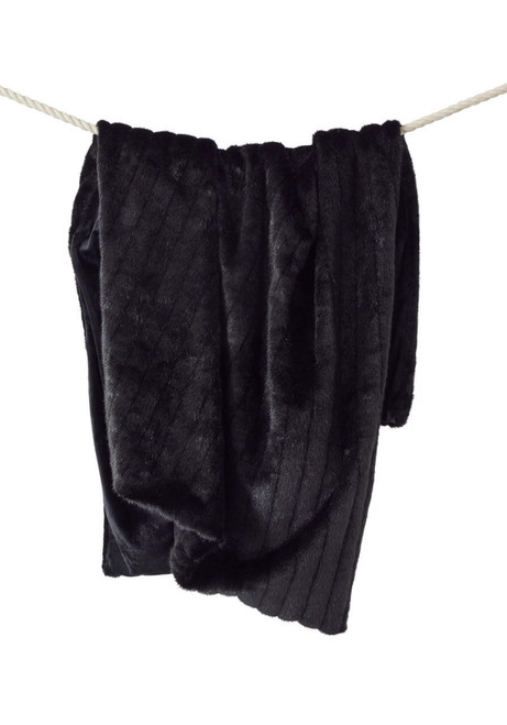 Fabulous-Furs Signature Series Black Mink Faux Fur Throws  Fabulous-Furs Signature Series Black Mink Faux Fur Throws