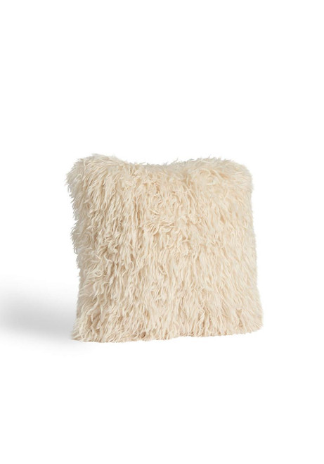 Fabulous-Furs Signature Series Cream Mongolian Faux Fur Pillows  Fabulous-Furs Signature Series Cream Mongolian Faux Fur Pillows