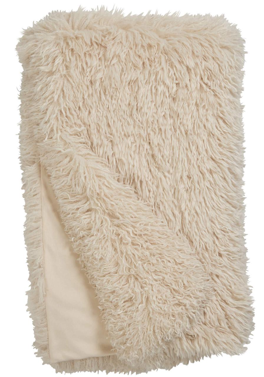 Fabulous-Furs Signature Series Cream Mongolian Faux Fur Throws  Fabulous-Furs Signature Series Cream Mongolian Faux Fur Throws