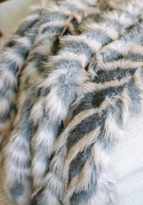 Fabulous-Furs Signature Series Grey Chevron Faux Fur Throws  Fabulous-Furs Signature Series Grey Chevron Faux Fur Throws