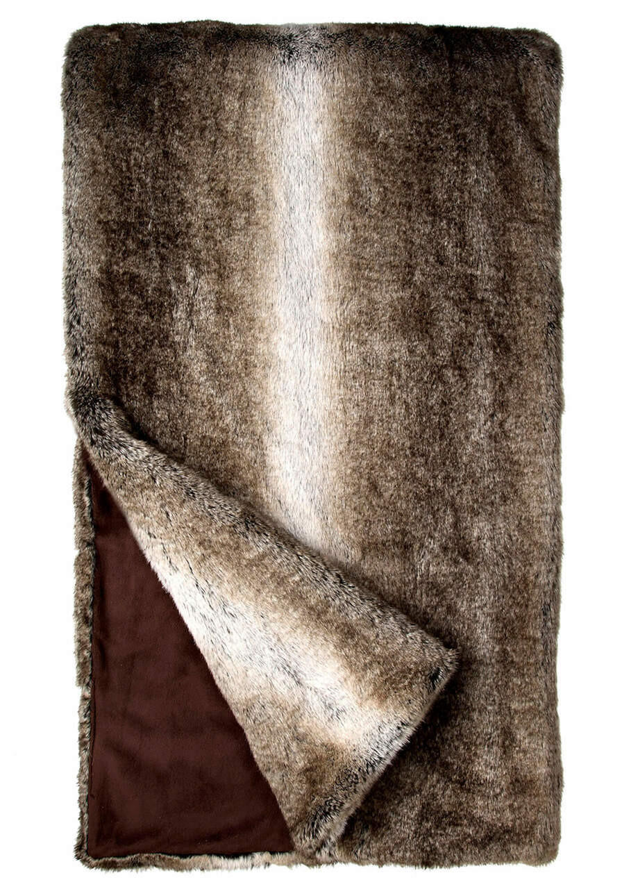 Fabulous-Furs Signature Series Grey Rabbit Faux Fur Throws  Fabulous-Furs Signature Series Grey Rabbit Faux Fur Throws