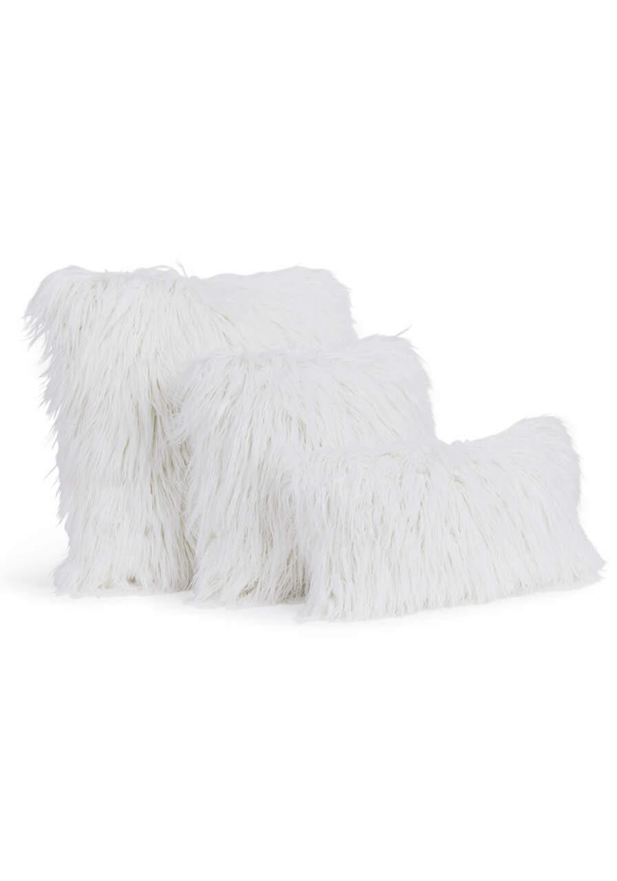 Fabulous-Furs Signature Series White Tibetan Lamb Faux Fur Pillows  Fabulous-Furs Signature Series White Tibetan Lamb Faux Fur Pillows