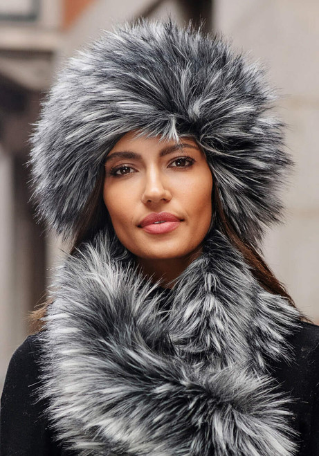 Fabulous-Furs Smokey Fox Faux Fur Cossack Style Hat Fabulous-Furs Smokey Fox Faux Fur Cossack Style Hat