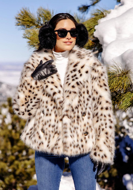 Fabulous-Furs Snow Leopard Faux Fur Sofia Swish Coat  Fabulous-Furs Snow Leopard Faux Fur Sofia Swish Coat