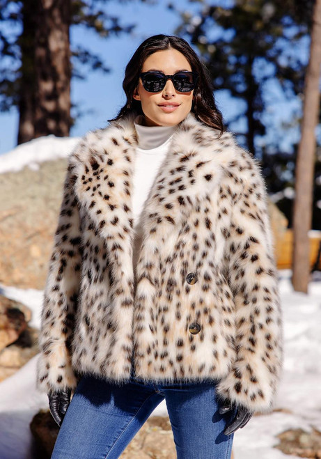 Fabulous-Furs Snow Leopard Faux Fur Sofia Swish Coat  Fabulous-Furs Snow Leopard Faux Fur Sofia Swish Coat