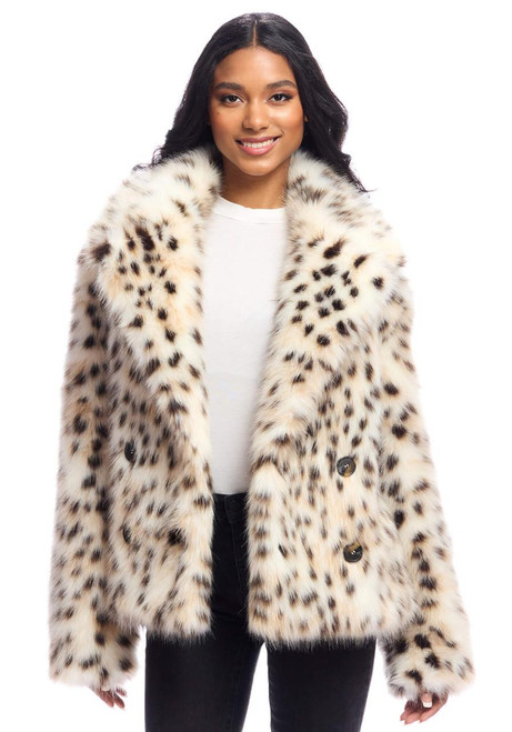Fabulous-Furs Snow Leopard Faux Fur Sofia Swish Coat  Fabulous-Furs Snow Leopard Faux Fur Sofia Swish Coat
