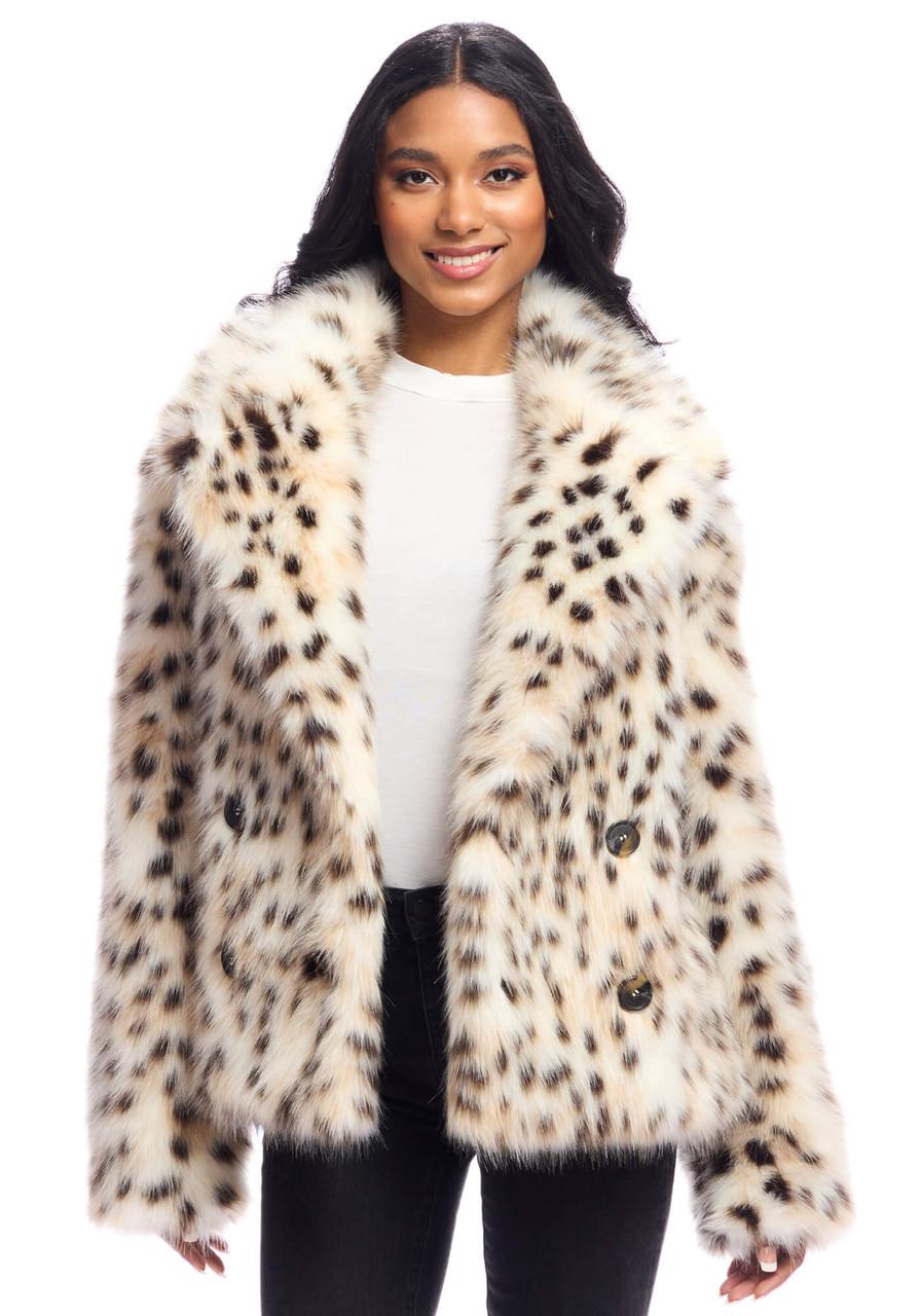 Fabulous-Furs Snow Leopard Faux Fur Sofia Swish Coat  Fabulous-Furs Snow Leopard Faux Fur Sofia Swish Coat