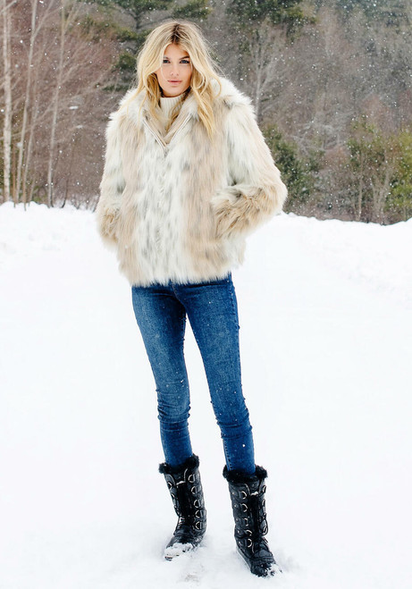 Fabulous-Furs Snow Lynx Faux Fur Hooded Parka  Fabulous-Furs Snow Lynx Faux Fur Hooded Parka