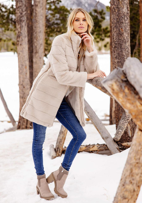 Fabulous-Furs Stone Faux Fur Getaway Coat  Fabulous-Furs Stone Faux Fur Getaway Coat