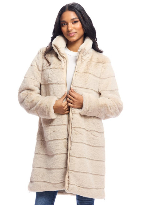 Fabulous-Furs Stone Faux Fur Getaway Coat  Fabulous-Furs Stone Faux Fur Getaway Coat