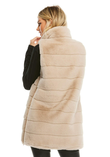 Fabulous-Furs Stone Faux Fur Weekender Zip Vest  Fabulous-Furs Stone Faux Fur Weekender Zip Vest