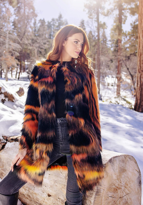 Fabulous-Furs Supernova Faux Fur Knee-Length Coat  Fabulous-Furs Supernova Faux Fur Knee-Length Coat