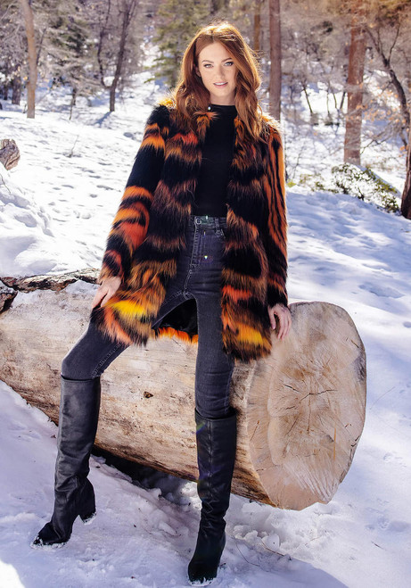 Fabulous-Furs Supernova Faux Fur Knee-Length Coat  Fabulous-Furs Supernova Faux Fur Knee-Length Coat