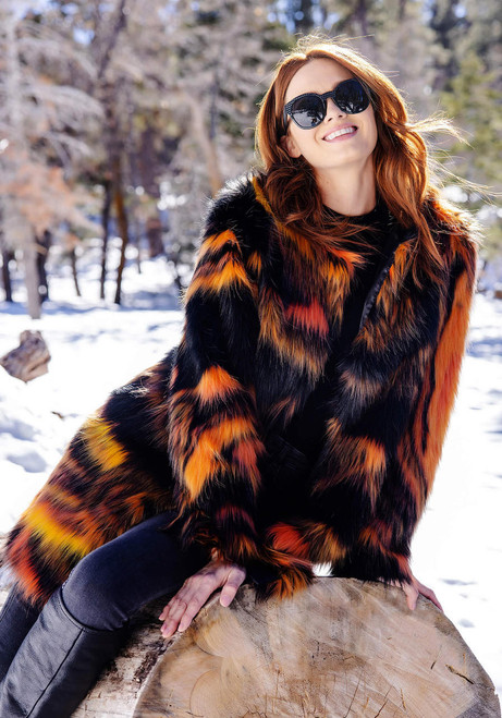 Fabulous-Furs Supernova Faux Fur Knee-Length Coat  Fabulous-Furs Supernova Faux Fur Knee-Length Coat