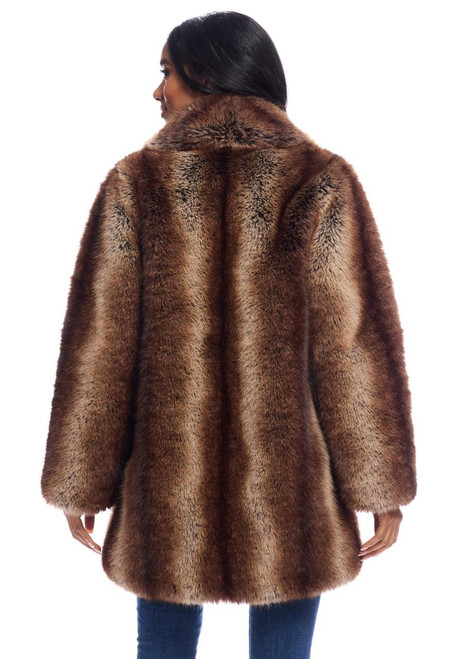 Fabulous-Furs Tanuki Faux Fur Shawl Collar Coat  Fabulous-Furs Tanuki Faux Fur Shawl Collar Coat