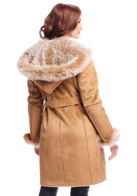 Fabulous-Furs Toffee Faux Suede Sundown Belted Coat  Fabulous-Furs Toffee Faux Suede Sundown Belted Coat