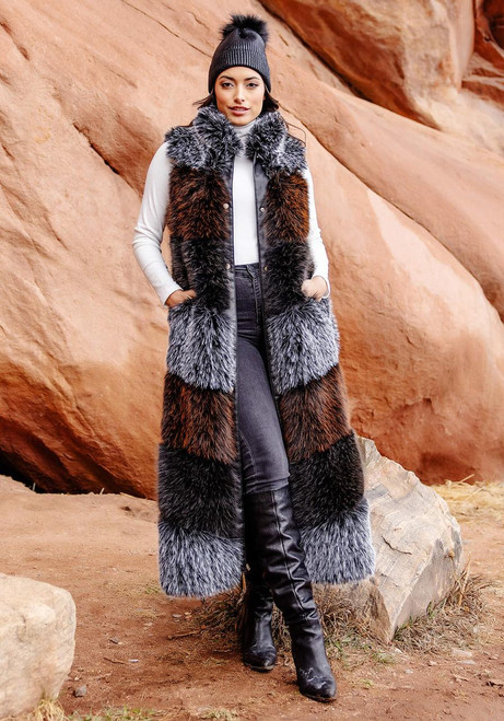 Fabulous-Furs Trendsetter Faux Fur Maxi Vest  Fabulous-Furs Trendsetter Faux Fur Maxi Vest