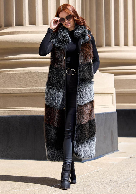 Fabulous-Furs Trendsetter Faux Fur Maxi Vest  Fabulous-Furs Trendsetter Faux Fur Maxi Vest