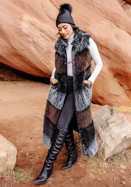 Fabulous-Furs Trendsetter Faux Fur Maxi Vest  Fabulous-Furs Trendsetter Faux Fur Maxi Vest