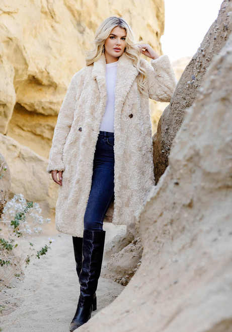 Fabulous-Furs Vintage Faux Fur Everywhere Persian Lamb Knee-Length Coat  Fabulous-Furs Vintage Faux Fur Everywhere Persian Lamb Knee-Length Coat