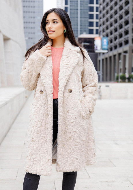 Fabulous-Furs Vintage Faux Fur Everywhere Persian Lamb Knee-Length Coat  Fabulous-Furs Vintage Faux Fur Everywhere Persian Lamb Knee-Length Coat