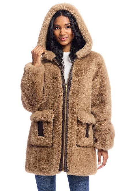 Fabulous-Furs Vintage Mink Faux Fur Chalet Hooded Parka  Fabulous-Furs Vintage Mink Faux Fur Chalet Hooded Parka